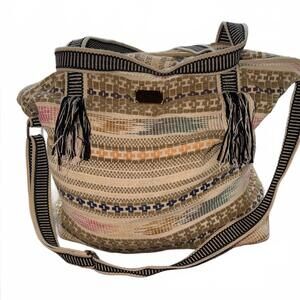 O’Neal Bohemian Striped Tote Bag with Tassels